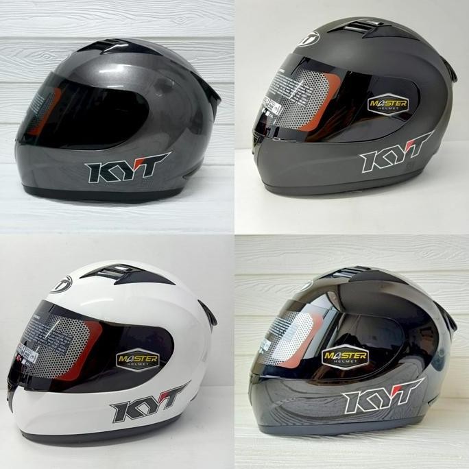 TERMURAH - KYT R0 SOLID BLACK DOFF BLACK WHITE MATE KYT R-0 BLACK DOFF VISOR KYT