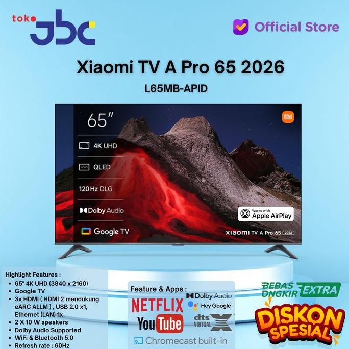Xiaomi Tv 65" A Pro 2026 Series Google Tv 65 "4K  Smart Tv Dolby Hdr 10 120Hz