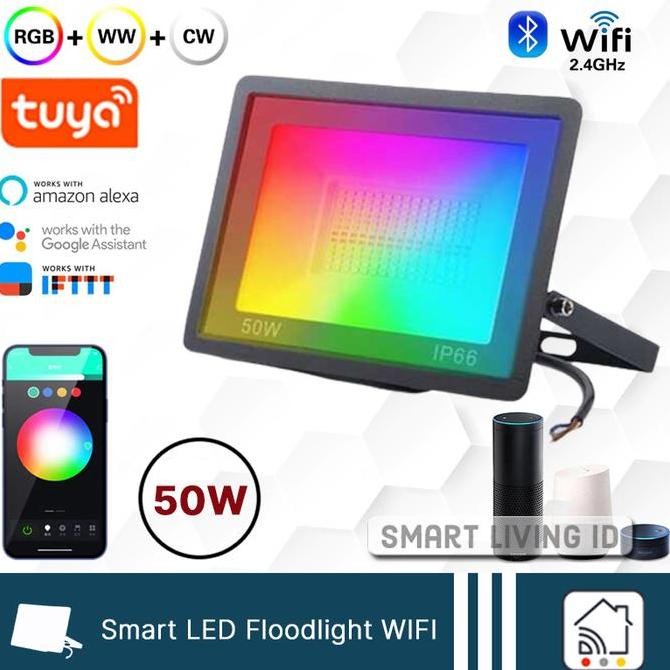 Lampu Sorot Tuya Smart Led Floodlight 50W Wifi Rgb Gw51