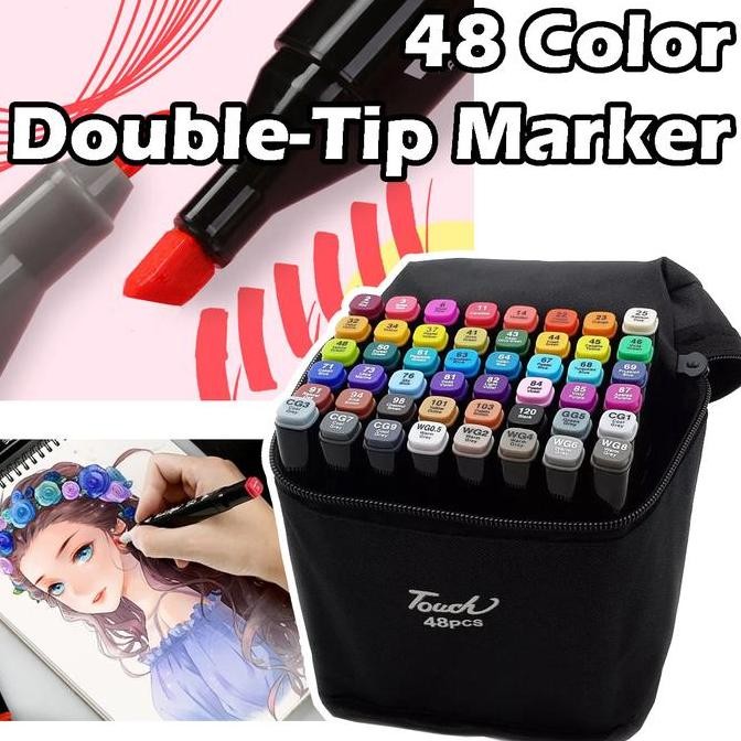 

Spidol Warna Warni Alkohol - Spidol Sekolah - Spidol Warna Dengan Dua Jenis Ukuran Ujung - Dual Tip Marker - Sepidol - Alcohol Based Marker