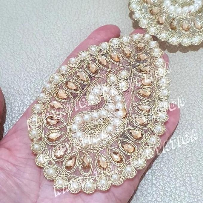{{{{}}] (Per 1 Pcs) Kode 18736 - Renda India Bordir Full Manik Mote