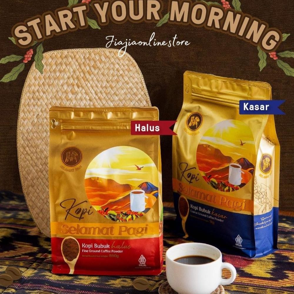 

Ready!! Kopi Selamat Pagi 900gr Kasar | Kopi Selamat Pagi 800gr Halus Kopi Bubuk Hitam Biji Robusta
