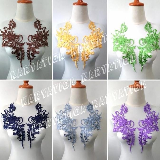 

><><><] Renda Bordir Kerah Sepasang Motif Bunga - Batch 2