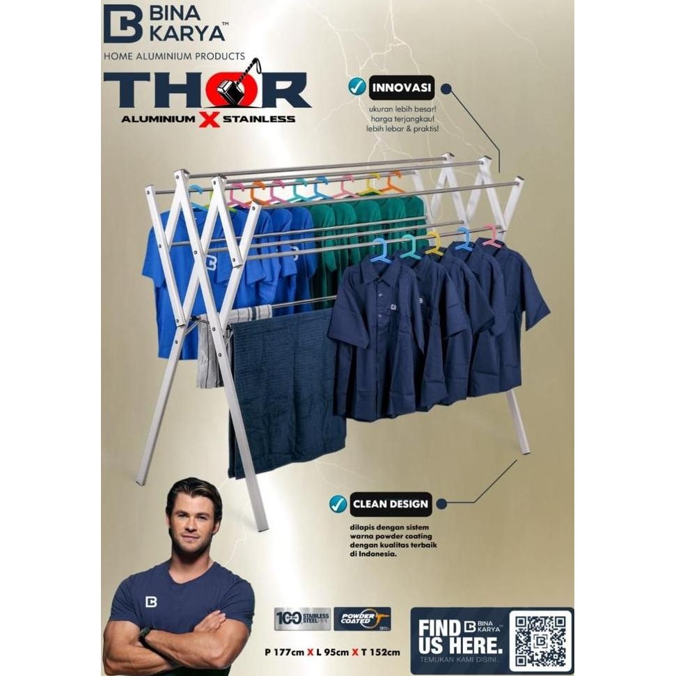 PROMO - Jemuran Pakaian Stainless THOR Bina Karya Murah PONTIANAK