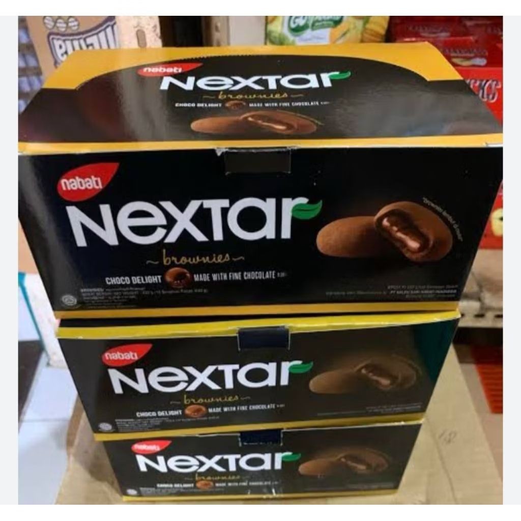 

BOX - NEXTAR Nabati Choho Brownies 10x34gr Bronis Cokelat/Nextar Harga 1 Box lsi 10 Pics@34gr Coklat