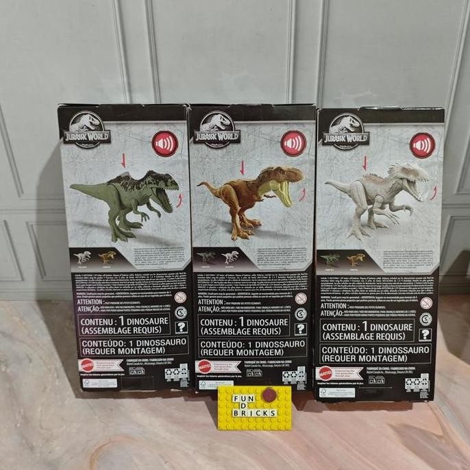 Mattel Jurassic World Sound Surge Giganotosaurus Tyrannosaurus Rex Indominus Rex