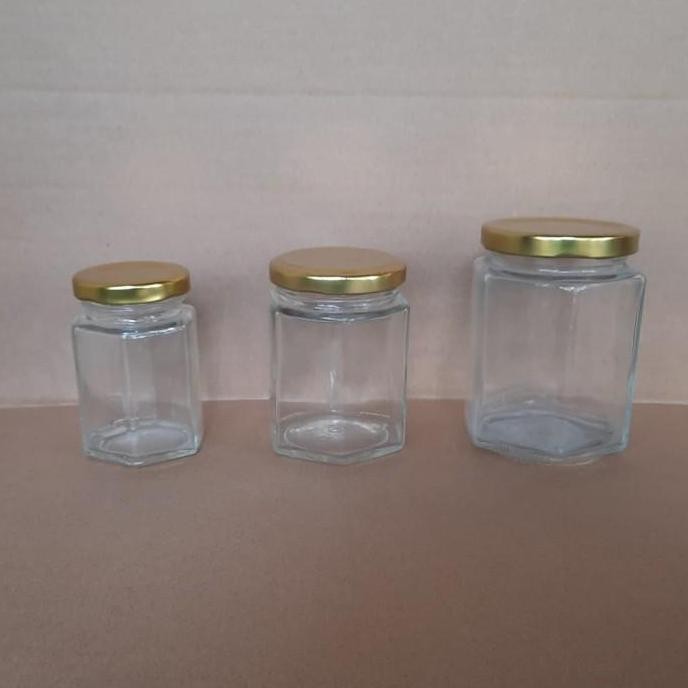 Jar kaca segi enam / hexagonal 280 ml 100% baru import