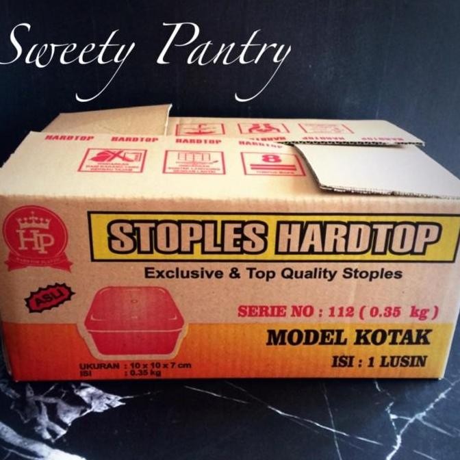 Toples kue kering hardtop 112 persegi ukuran 10x10x7cm