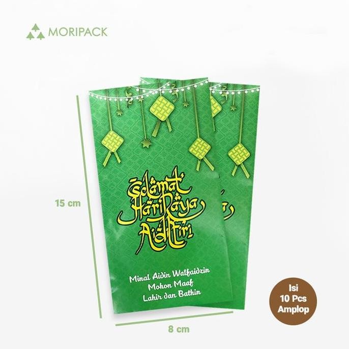 

Mori Amplop Lebaran / Selamat Hari Raya Idul Fitri Hijau Isi 10 Pcs