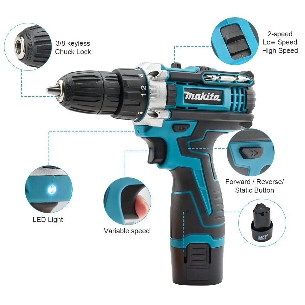 Diskon Ew-98 Makita Bor Listrik Tanpa Kabel 36V Bor Tangan Listrik Set Alat Bor Dua Kecepatan Alat O