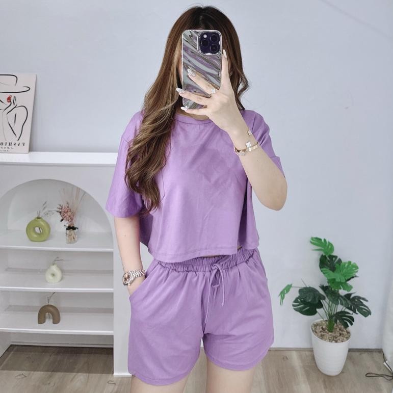 Aw89 Cuci Gudang One Set Crop | Setelan Wanita Crop Top | Ladies Collection Viral