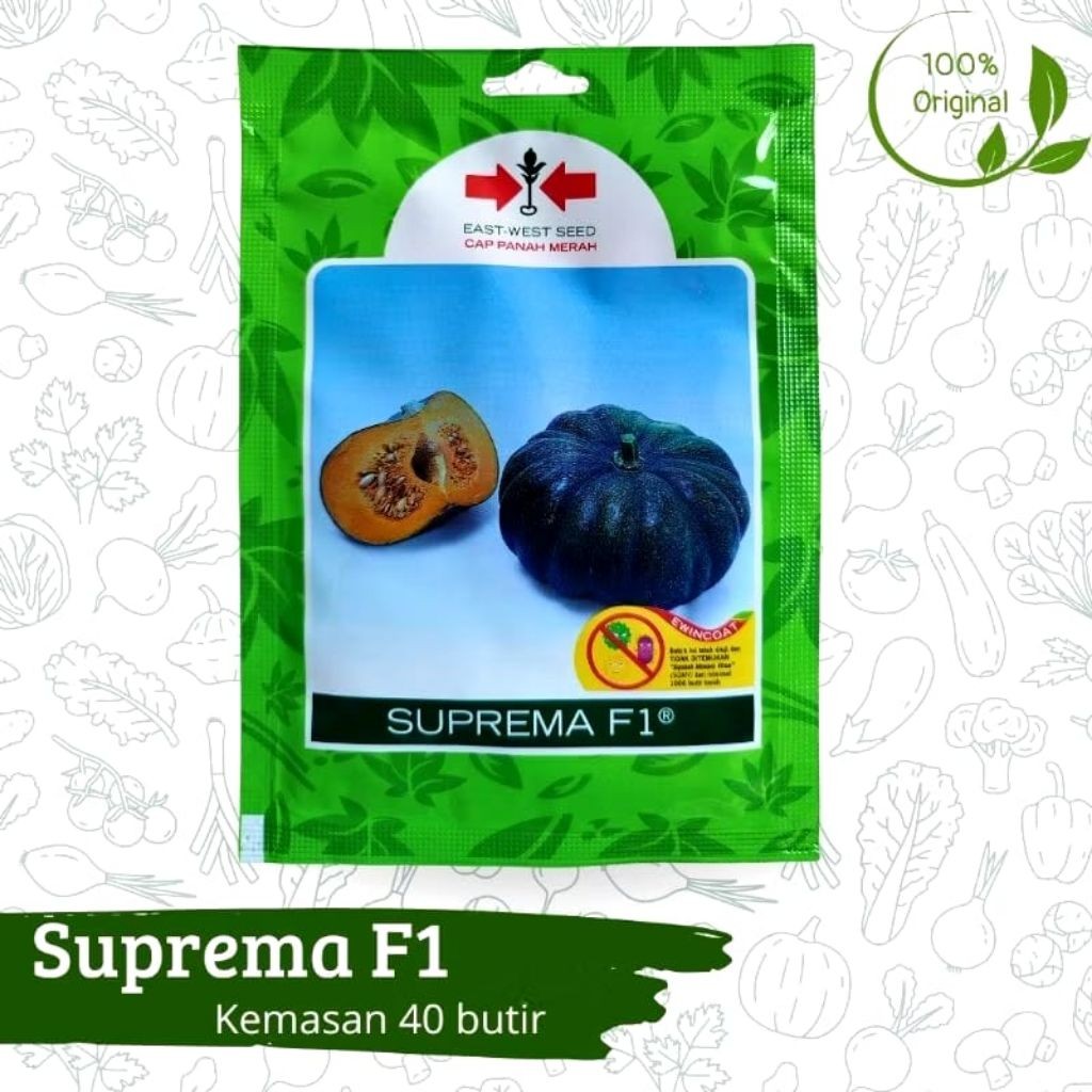 Benih Bibit Biji Tanaman Labu Suprema F1 SP 40 butir Cap Panah Merah Asli Ori