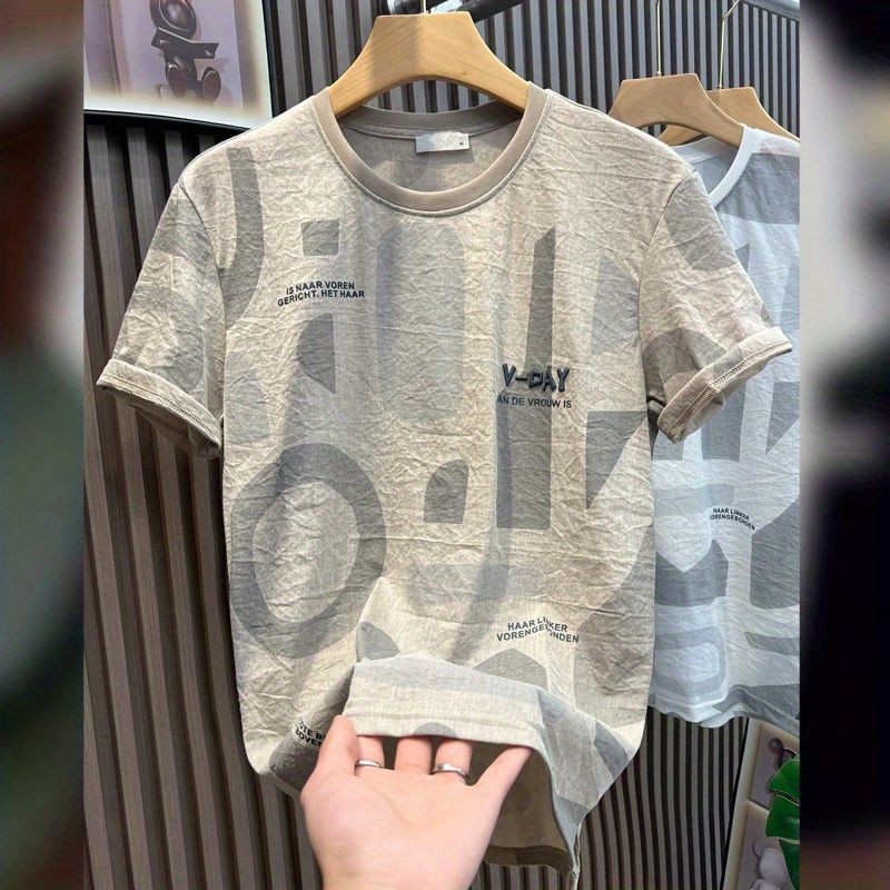 Men's Designer Tencel Linen Short Sleeve T Men's T-shirt2024Summer New Linen Clothing Thin Linen T-S