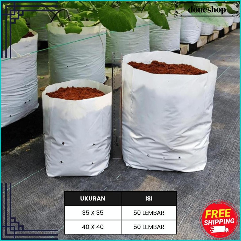 Polybag Putih 40 X 40 Isi 50 Lembar - Polybag Melon Harga Grosir Termurah Banget