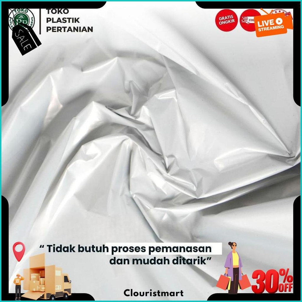 Plastik Mulsa Perak 1 Roll 8 Kg Mulsa Grenjeng Lebar 80 Cm Cod
