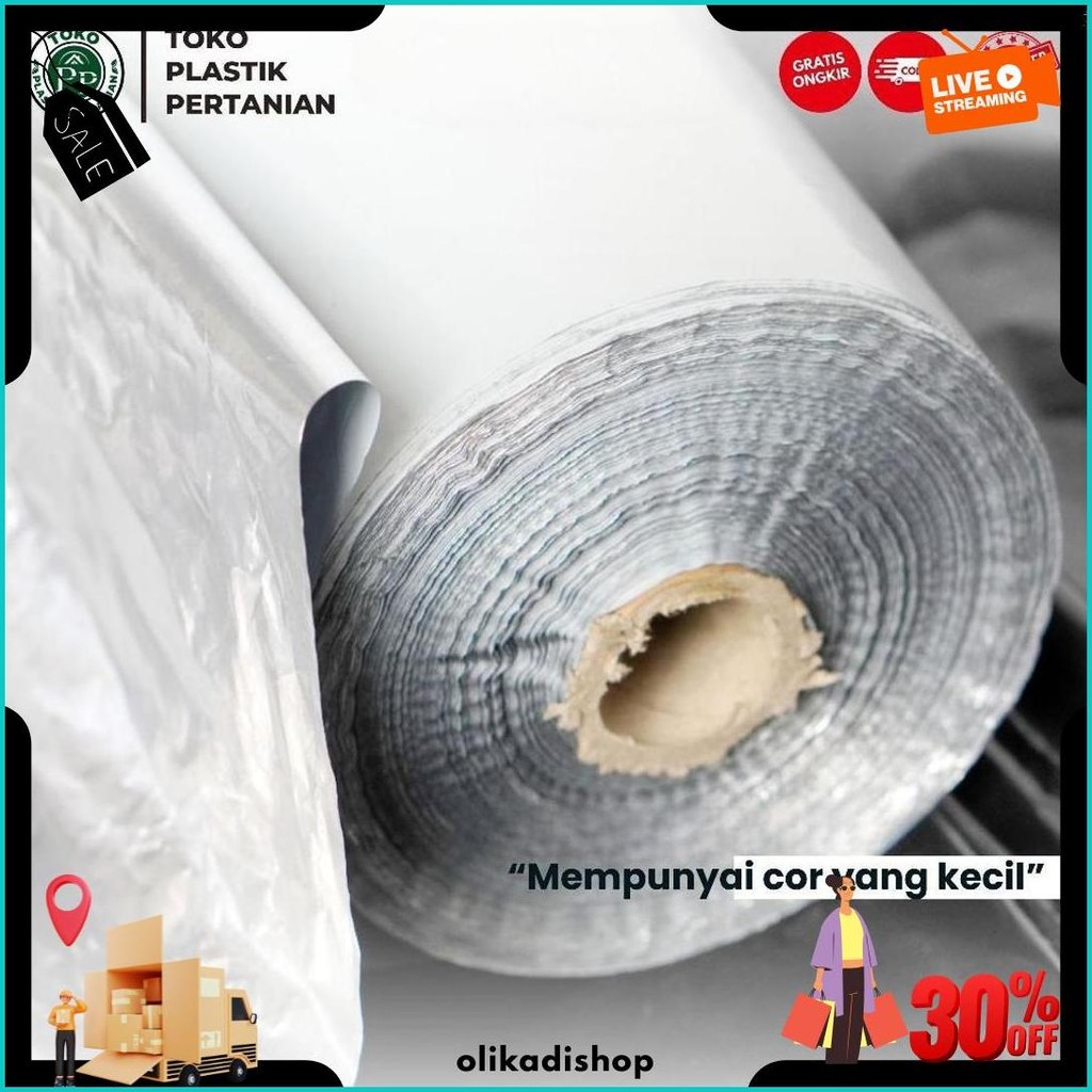 Plastik Mulsa Perak 1 Roll 8 Kg Mulsa Grenjeng Lebar 90 Cm Cod