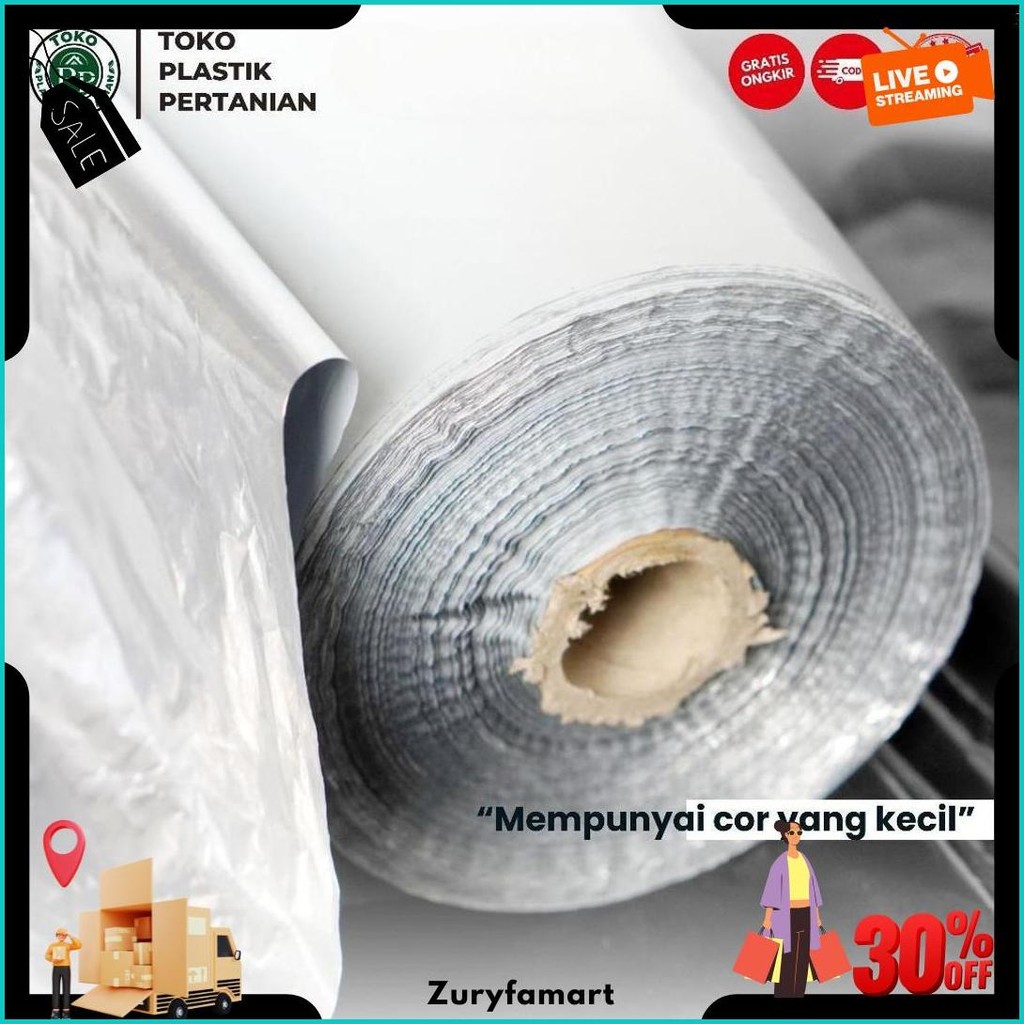 Plastik Mulsa Perak 1 Roll 8 Kg Mulsa Grenjeng Lebar 90 Cm Terlaris