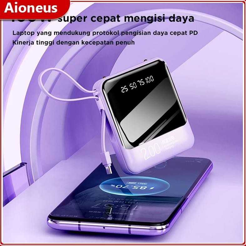 Promo Power Bank 20000Mah 4 Kabel Quick Charging Minipowerbank Type C Iphone Powerbank Fast Charging