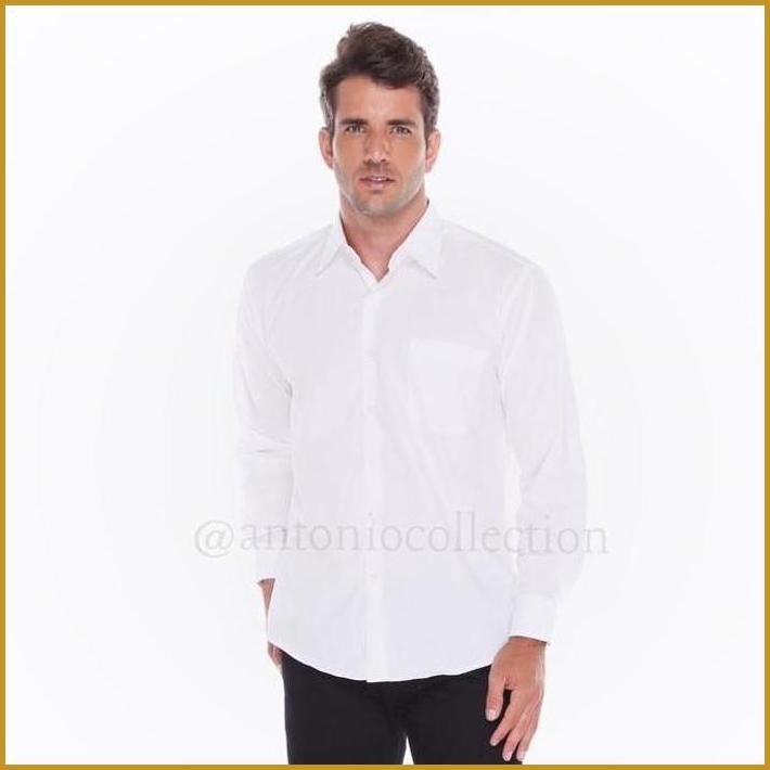 KEMEJA PRIA PUTIH POLOS LENGAN PANJANG / SERAGAM BAJU LAPANGAN KANTOR
