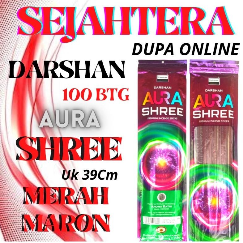 Dupa Hio India Darshan 100btg AURA SHREE Merah Maron Pouch Promo