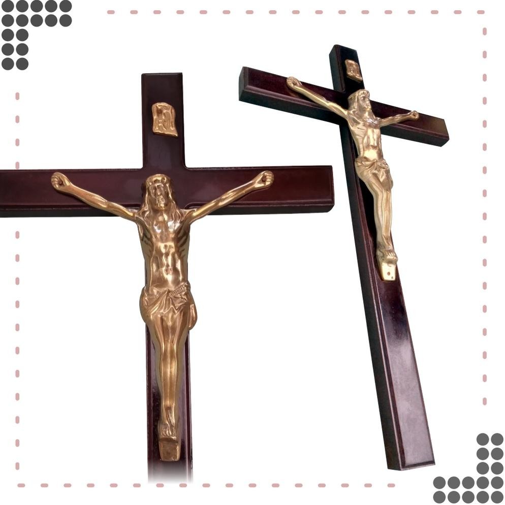 Salib Dinding Kayu Jati 40 cm/Salib Dinding Katolik/Hiasan Salib Dinding Katolik Promo