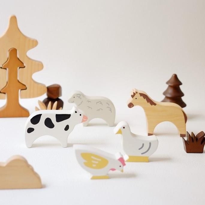 Lettering and Life Wooden Animal Blocks