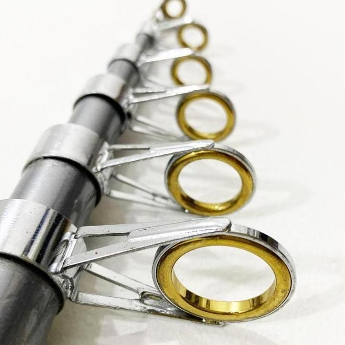 One Set Paket Joran Pancing Laut Antena Portable High Carbon Joran Laut Teleskopik dengan Reel Panci