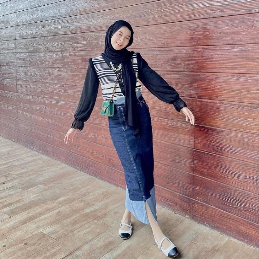 Promo Erza Skirt Jeans / Rok Jeans Highwaist Wanita / Lea Store Pj24