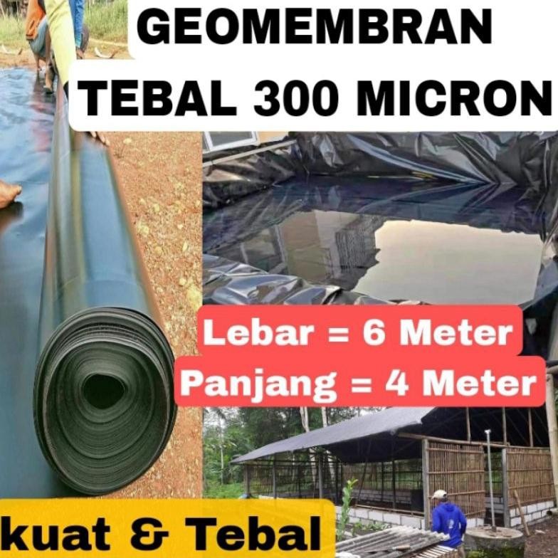 Geomembran Hdpe ukuran 6x4 meter tebal 300 Micron
