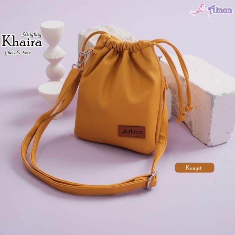 Cod Ummi Hijab - Tas Selempang Serut Khaira By Ainun Bahan Chocoly Waterproof Wes-24