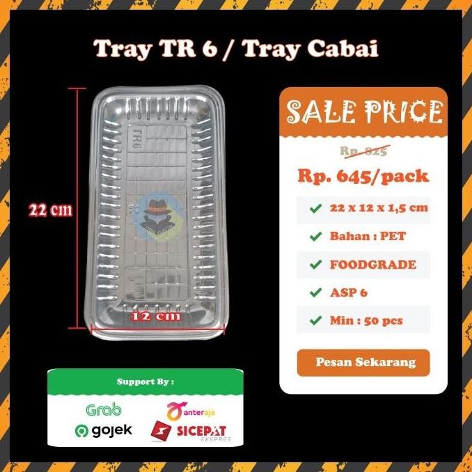 (Dus) Tray Mika Sayur Plastik Tr 6 | Tray Cabe |Tray Daging| Asparagus