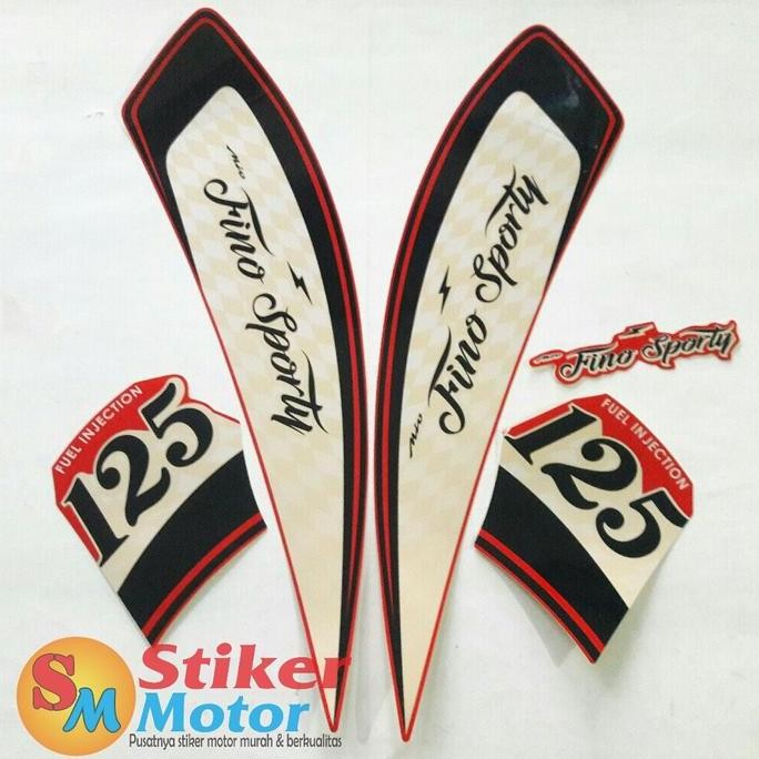 Ready  Stiker motor striping yamaha fino sporty 125 fi 2021 merah