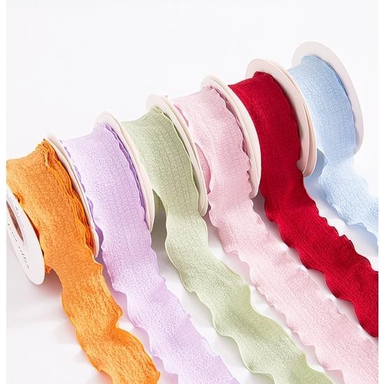 

Termurah [1Roll/9Meter] Korea Ribbon Wave / Pita Buket Bunga / Pita Kado / Flower Bouquet Ribbon Roll M-4