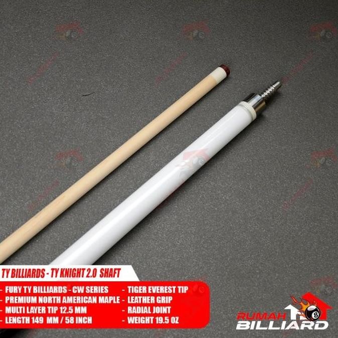 Stick Billiard - Billiard Cue - TY CW-3 - White - TY Knight 2.0 Low Deflection