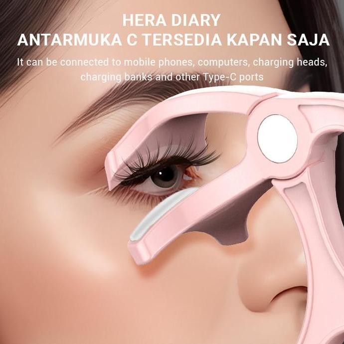 Z05-Hera Diary Penjepit Bulu Mata Listrik Tanpa Bingkai Penjepit Bulu Mata Elektrik Dengan Silikon J