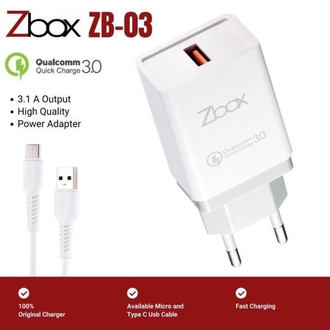 Zbox ZB-03 Charger 3A with micro/type-C USB Fast Charging Qualcomm