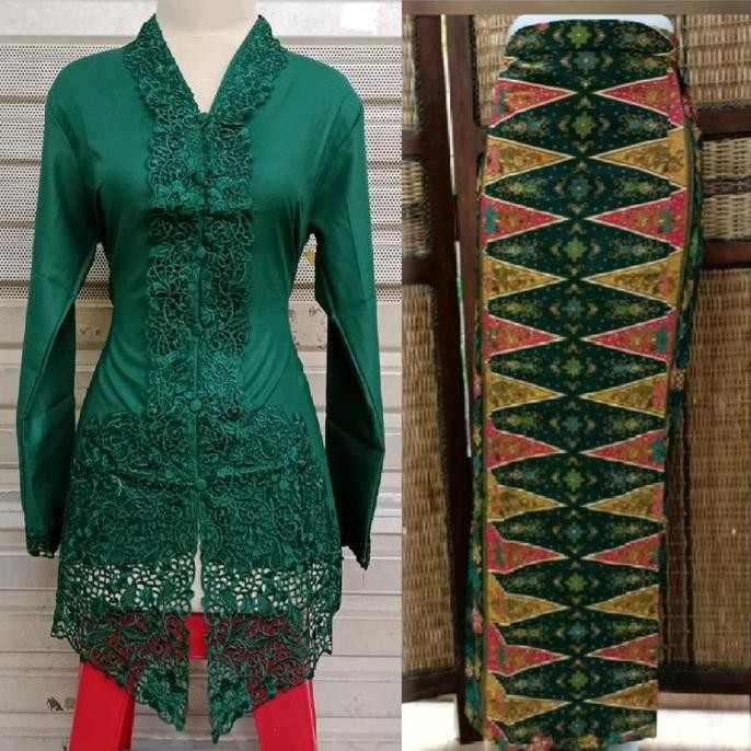 Kebaya Encim Jumbo Dewasa Model Lengan Panjang Rok Tumpal dan Baju Cantik Bordir set kebaya encim Se