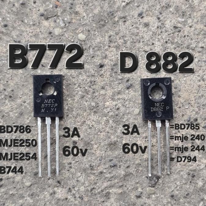 TRANSISTOR B772 D882 2SB772 2SD882 2SB B  772 2SD D 882 3A 600V BD786 B 786 MJE250 MJE 254 MJE254 MJ