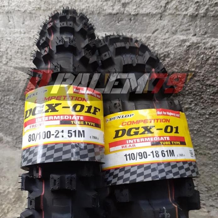 Ready  Ban Dunlop DGX Depan 21 Belakang 18 110 - 90 Trail CRF WR Dtracker KLX