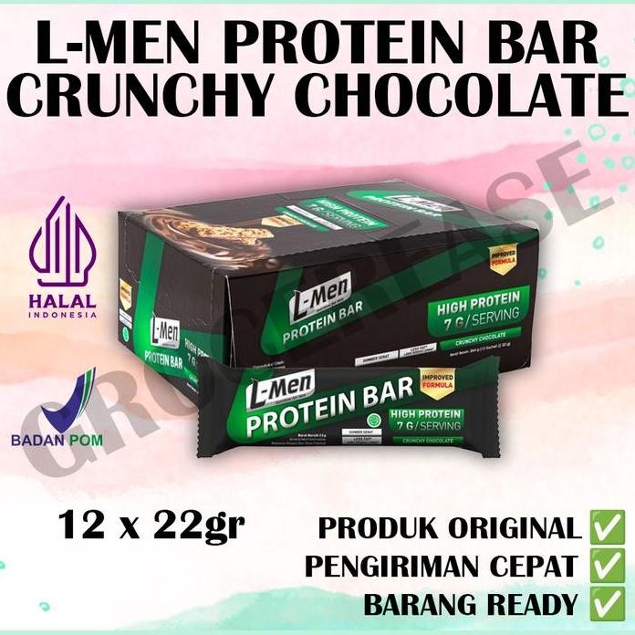 

Favorit L-Men Protein Bar Crunchy Chocolate Box 12 Sachet - Rendah Lemak Tinggi Protein