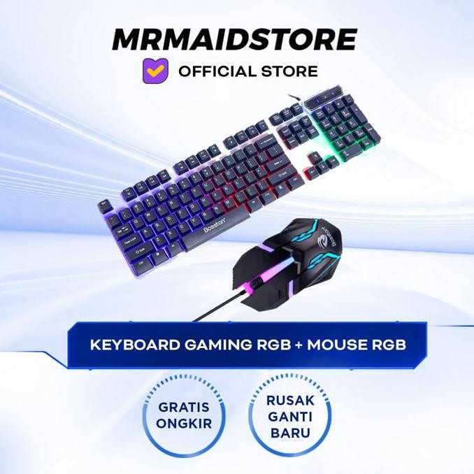 INSTAN KEYBOARD GAMING AND MOUSE 8310 | RGB KEYBOARD AND MOUSE GAMING FOR LAPTOP KOMPUTER PC - 2 IN 