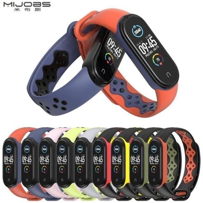 MIJOBS SPORTS DUAL TONE Strap XIAOMI MI BAND 5 Silicone Tali Silikon