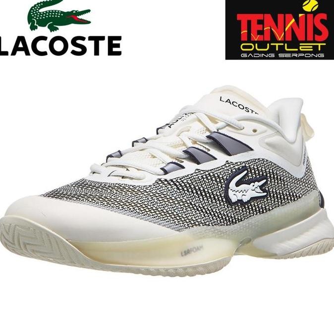 Promo Sepatu Tennis Padel Lacoste Ultra Off White Navy Men 100%Original COD