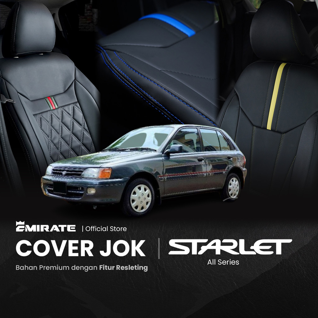 Sarung Jok Mobil Toyota Starlet dengan Resleting  / Cover Jok Mobil Toyota Starlet Fullset by Emirat