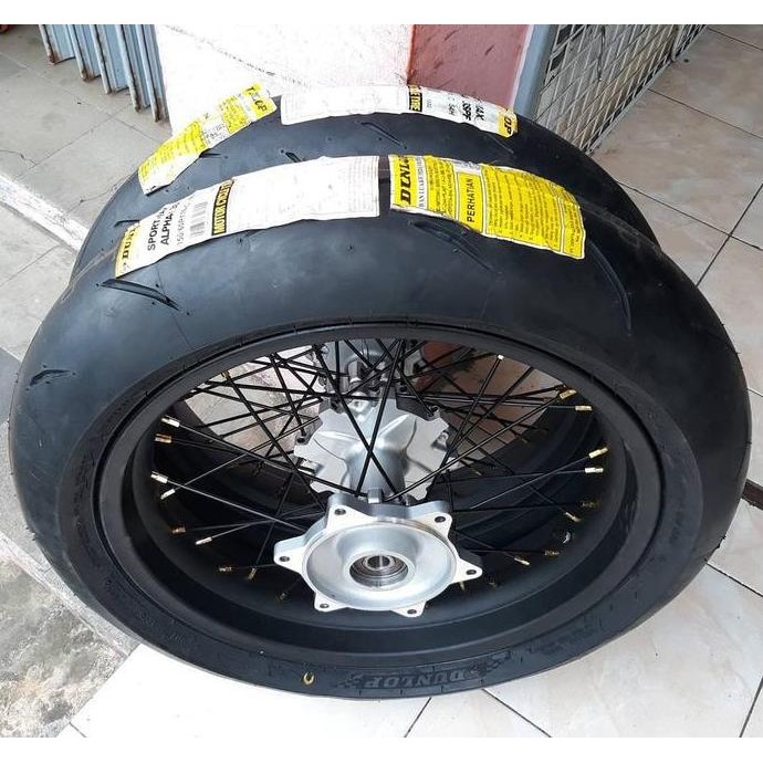 Ready  Wheelset Supermoto CRF 150 L - Ban Set Dunlop 17 110 & 150 Honda CRF15