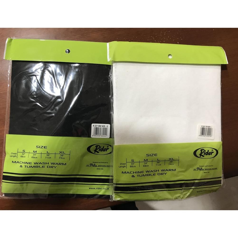 Pakaian Dalam Pria Rider R221 Kaos Dalam Lengan Panjang Isi 1 Putih-Hitam