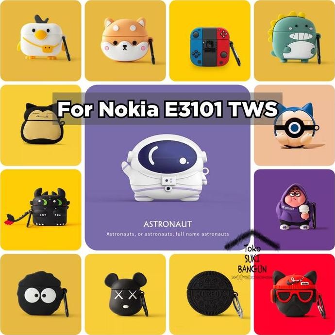 Case Nokia E3101 TWS Rubber CUTE CARTOON Cover Casing Pouch Protector murah