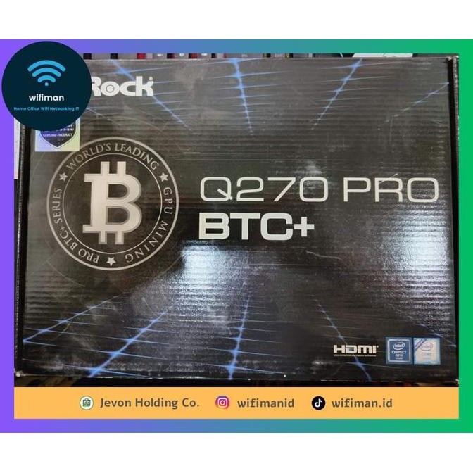 BEBAS ONGKIR - Asrock Q270 PRO BTC+ Mining Motherboard 13 Slot Intel LGA 1151 Gen 6/7