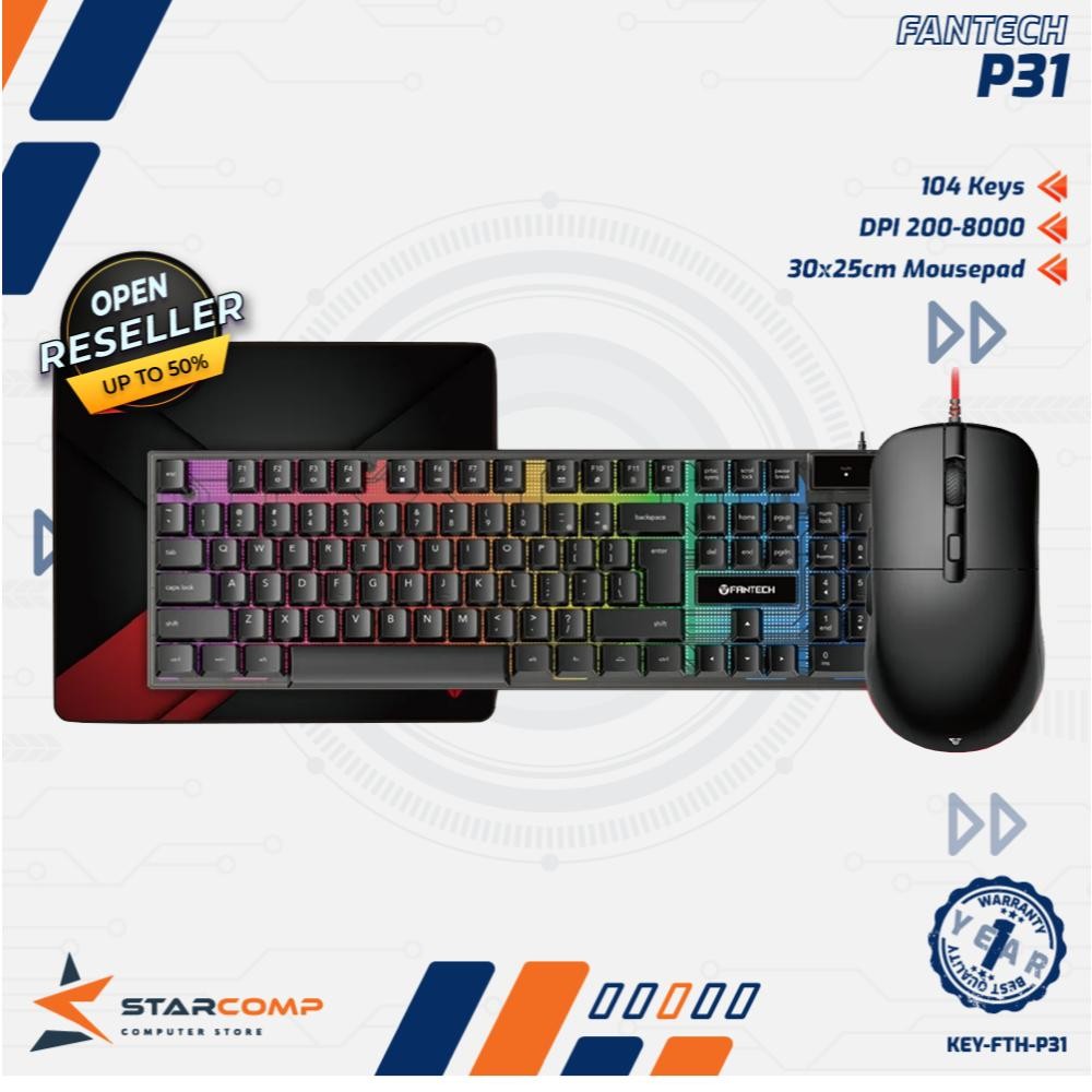 Fantech 3 in 1 Combo P31 Gaming Keyboard Mouse Mousepad