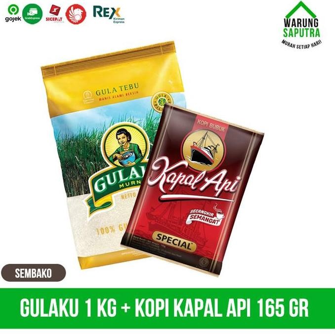 

Paket Hemat Gula Gulaku Kuning 1 kg + Kopi Kapal Api 165 g